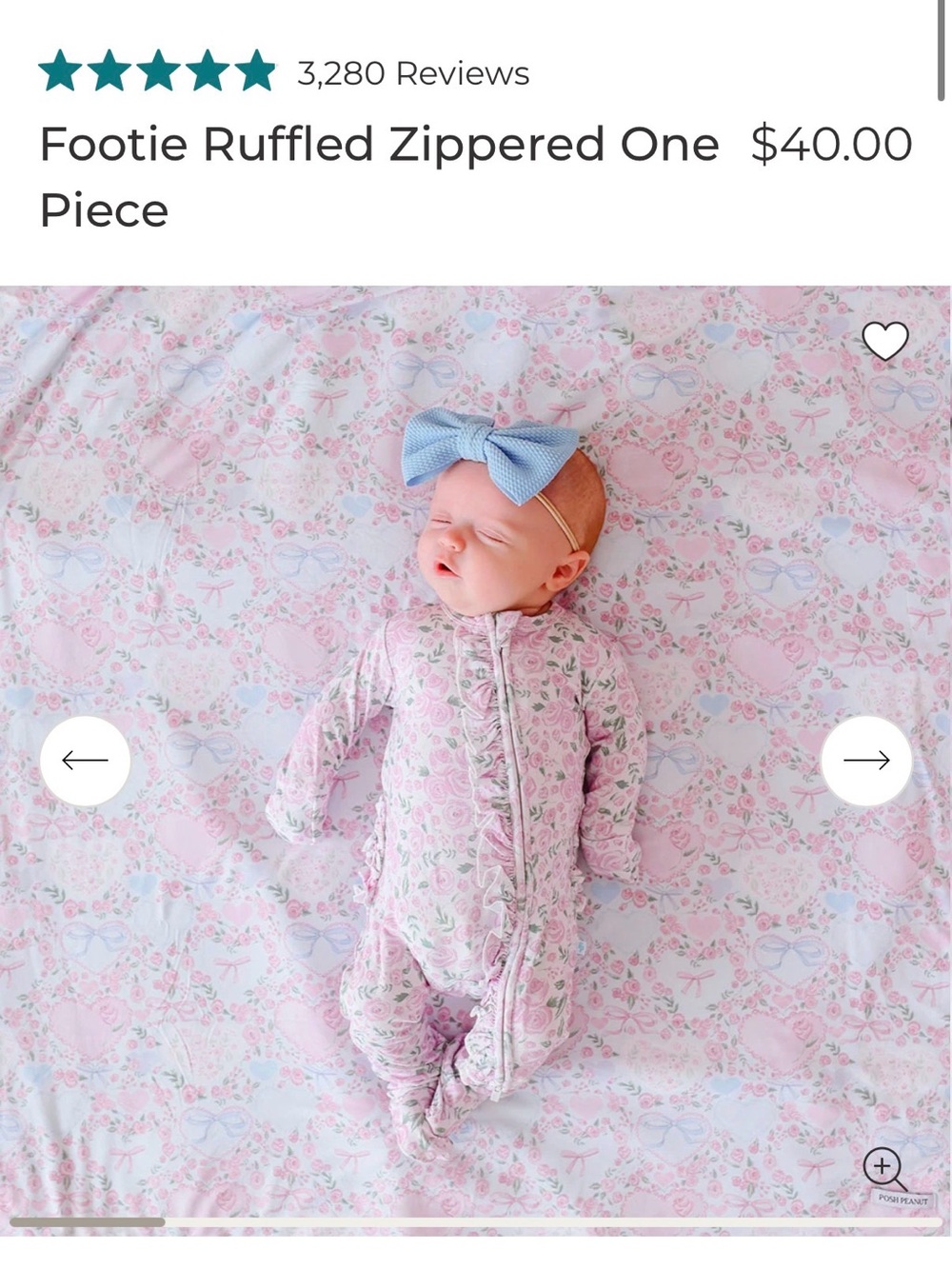 Posh Peanut Pink Floral Ruffle Footed One-Piece